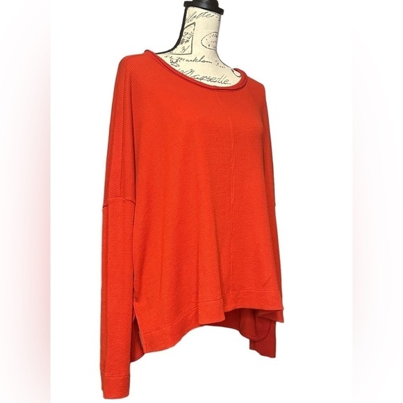 Anthropologie Sage Nori Waffle Knit Pullover oversized Long Sleeve top M - Picture 1 of 9